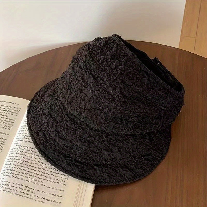 Embossed Ponytail Visor Hat Lightweight Casual Travel Beach Hats