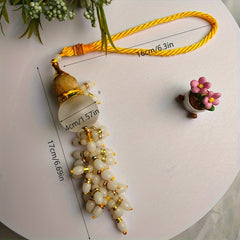 Car Gourd Pendant Jade Tassel Crystal Perfume Bottle Interior Decoration