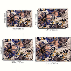 Modern Bright Flowers Area Rug Non Slip for Living Room Bedroom Office