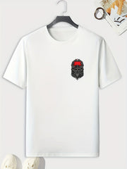 Men's Pattern Print Sports T-shirt, Graphic Tee for Fitness