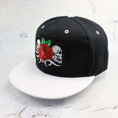 Hip Hop Cap Skull Rose Embroidery Hats Snapback Hat