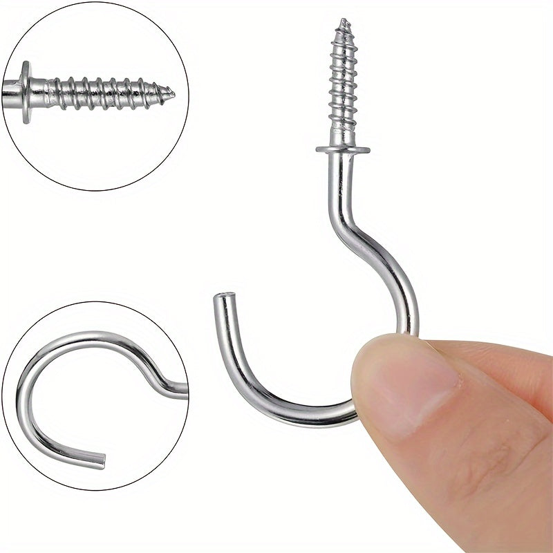 36pcs 1-1/4 Inch Cup Hooks Metal Heavy Duty Screw Hooks for Wood Wall Ceiling