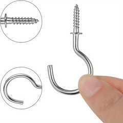 36pcs 1-1/4 Inch Cup Hooks Metal Heavy Duty Screw Hooks for Wood Wall Ceiling