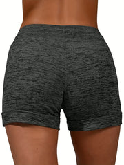 Letter Print Drawstring Casual Shorts for Women