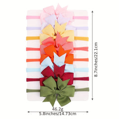 8pcs Plain Bow Headband for Baby Girls