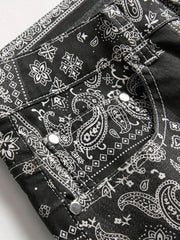 Boys 3D Print Jeans Skinny Slim Fit Denim Long Pants