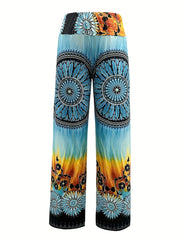 Graphic Print Straight Leg Pants for Spring & Summer