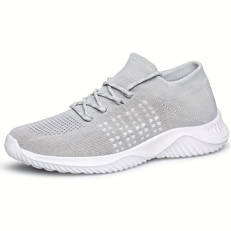 Women's Low Top Knitted Sports Shoes Lace Up Outdoor Running Sneakers