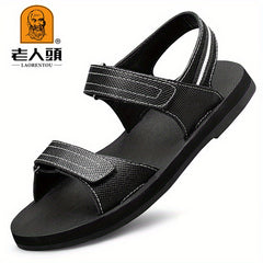 LAORENTOU Men's Leather Non Slip Sandals Summer