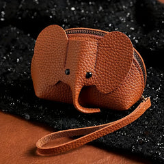 Elephant Coin Purse Card Bag Zipper Hand Twist Red Storage Bag