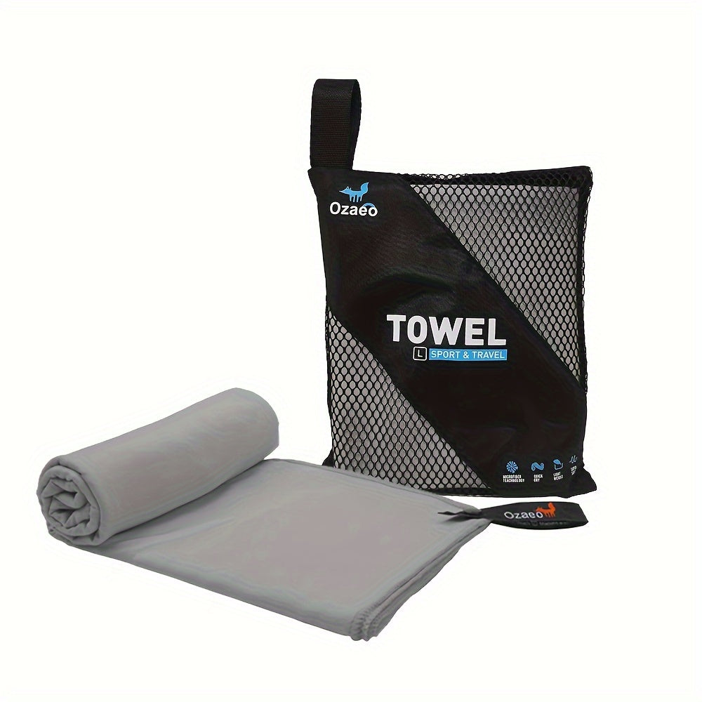 Microfiber Travel Towel with Mesh Bag, Quick Drying for Camping, Beach, Hiking