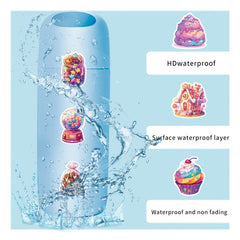 53pcs Cartoon Dessert Stickers Cute Sweet Treats Decals for Bottles, Luggage