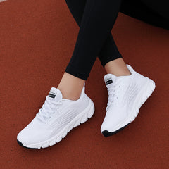 Women's Lightweight Mesh Sneakers Low Top Lace Up Comfy Cozy Round Toe Casual