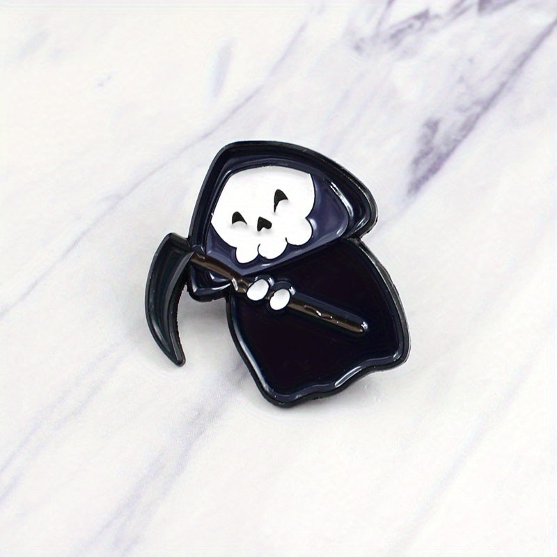 Skull Sickle Death God Brooch Ghost Robe Hoe Jacket Accessory