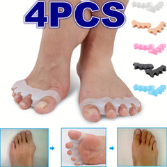 4pcs Silicone Toe Alignment Toe Spacers Bunion Hammertoe Straighteners