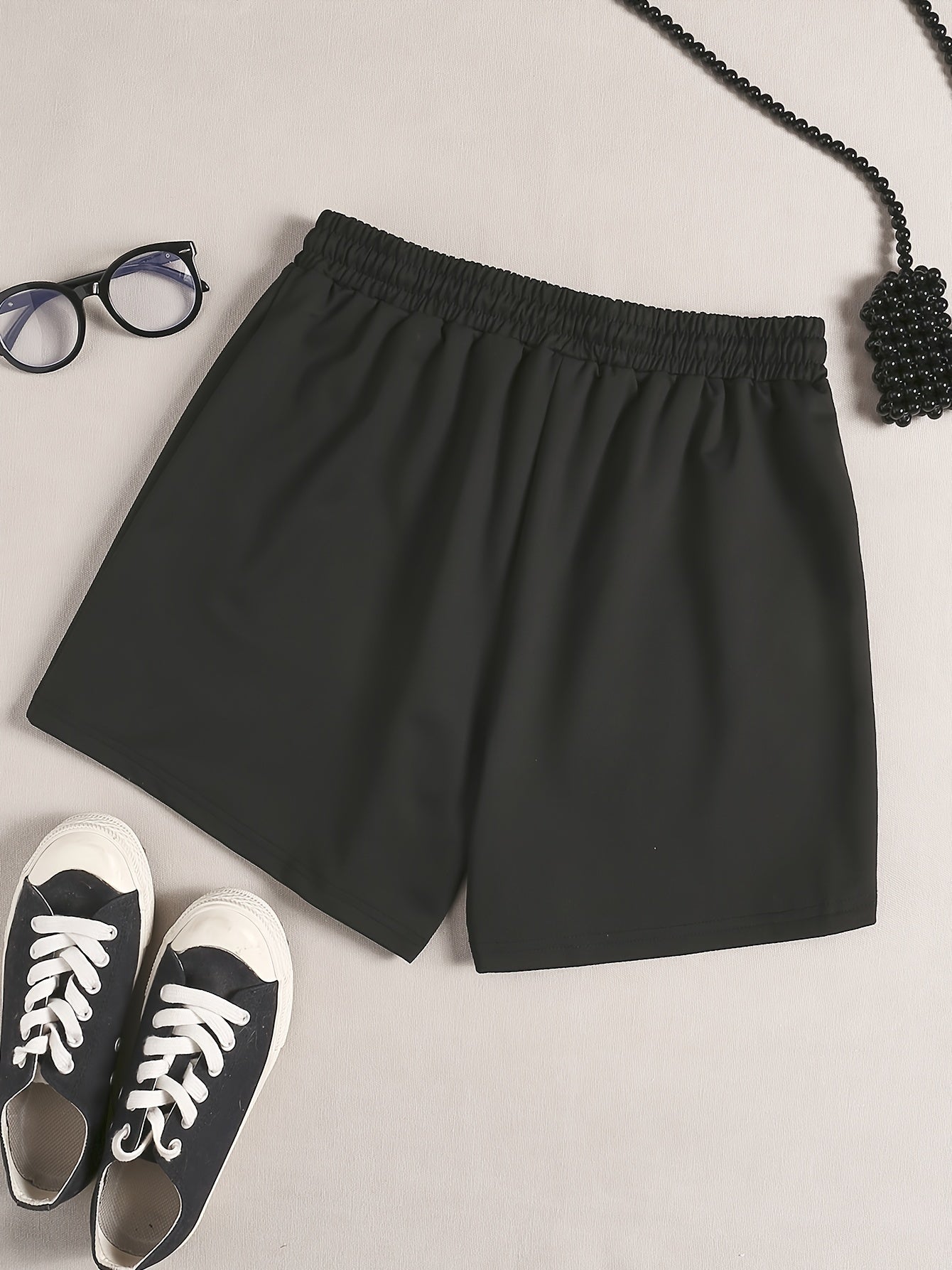 Women's Plus Cross Heart & Letter Drawstring Shorts