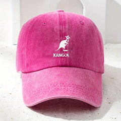Letter & Kangaroo Pattern Baseball Cap Vintage Style Dad Hat