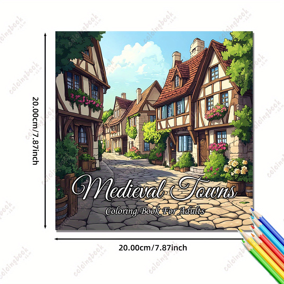 Medieval Towns Coloring Book for Adults: 22 Pages of Deluxe Edition Drawings