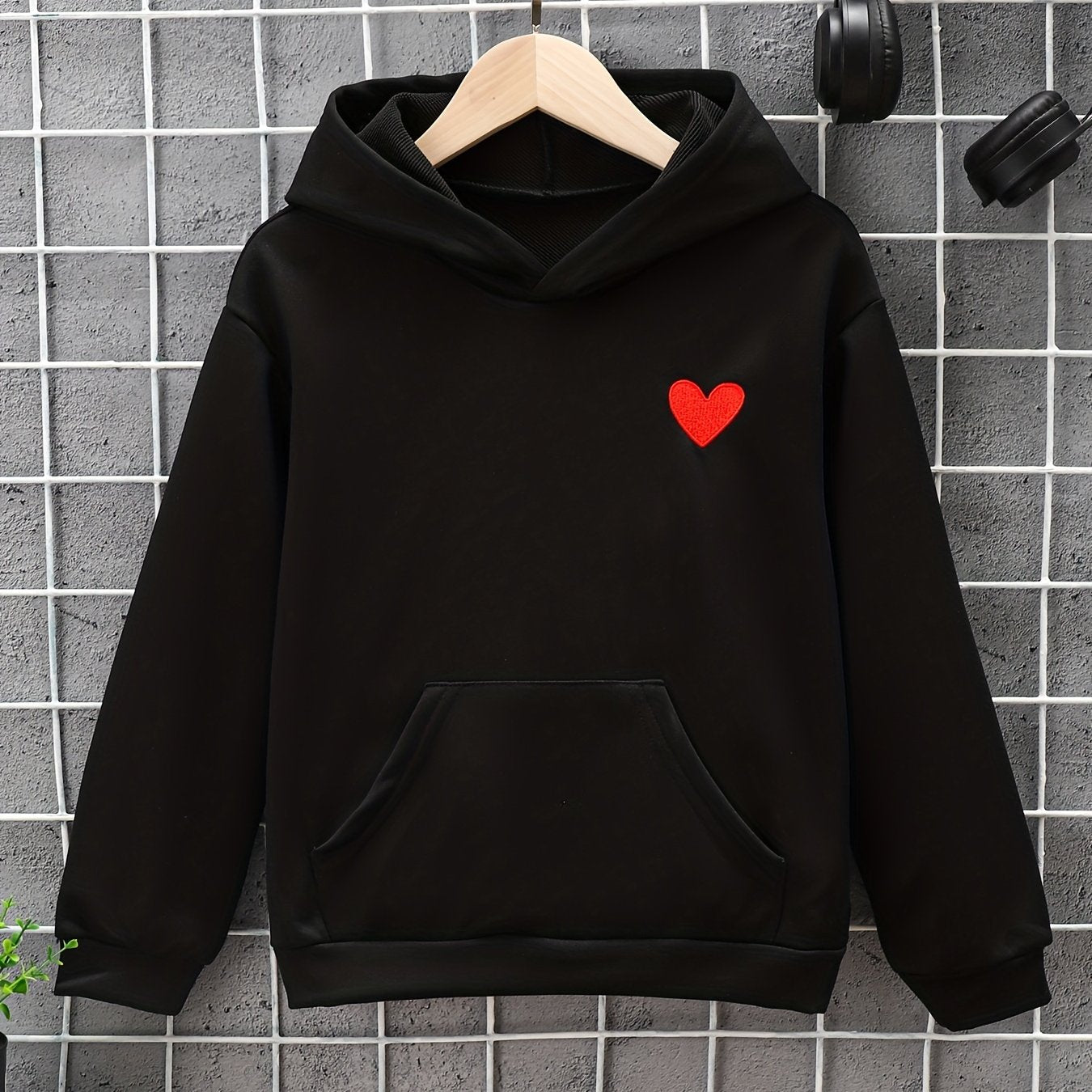 Boys Heart Graphic Hoodie Long Sleeve Sweatshirt