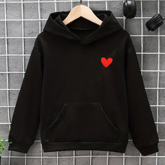 Boys Heart Graphic Hoodie Long Sleeve Sweatshirt