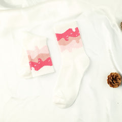 3 Pairs Striped Socks Comfy Breathable Mid Tube Women's Stockings