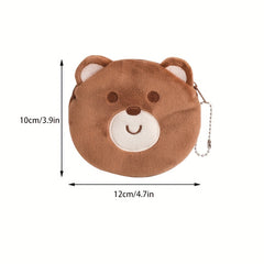 Kids Cartoon Animal Plush Coin Purse & Card Bag, Birthday Gift