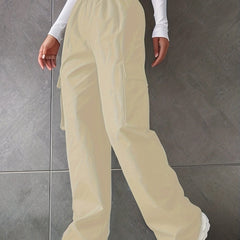 Cargo Pants High Waist Straight Leg Casual Wide Leg Pants