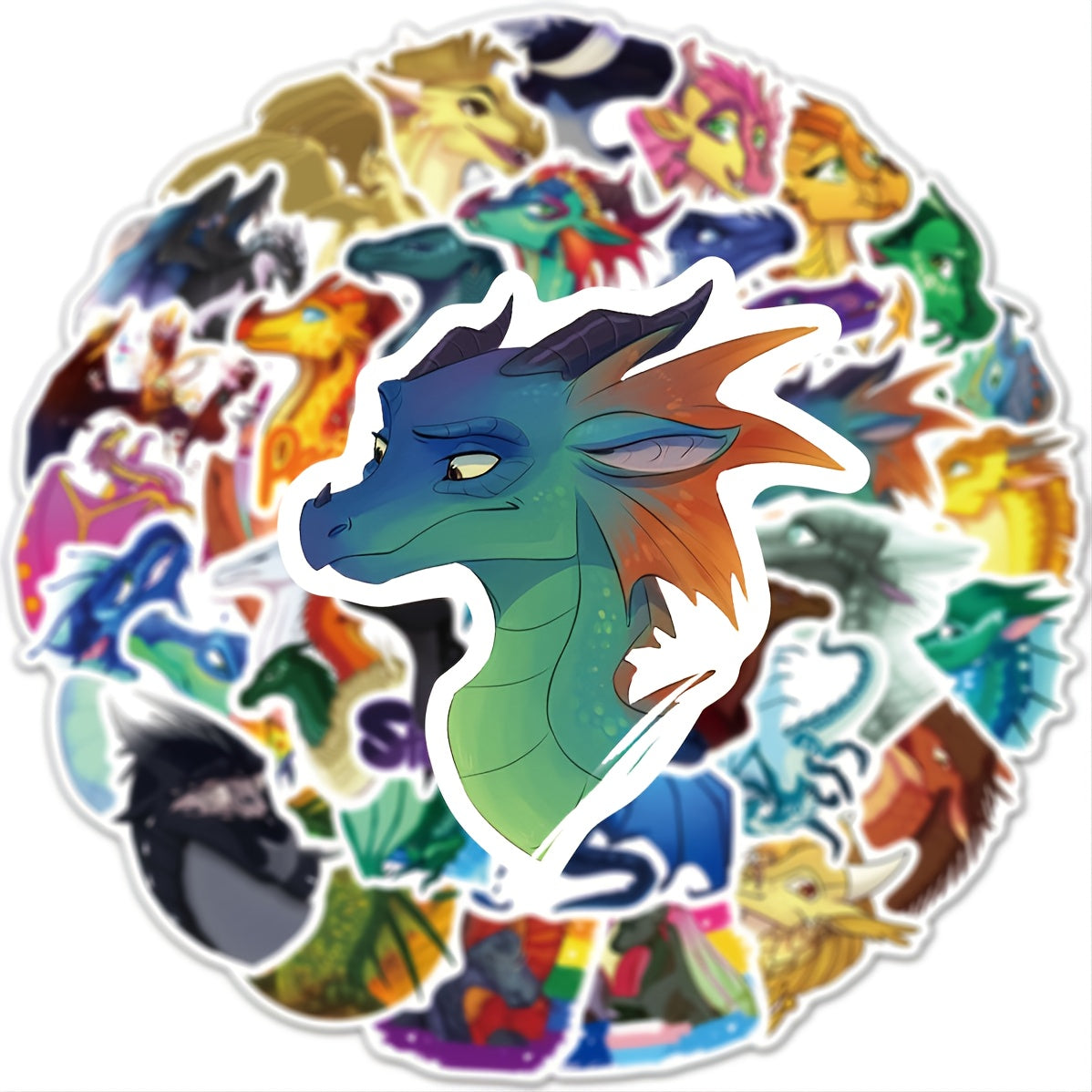 60pcs Winged Dragon Cartoon Waterproof Stickers Pack