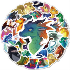 60pcs Winged Dragon Cartoon Waterproof Stickers Pack