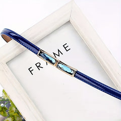 Crystal Decor Bright Belt Adjustable Thin Waist Belt For Women