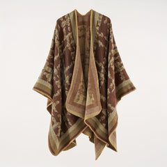 Boho Tie Dye Cashmere Shawl Warm Wrap Windproof Cardigan