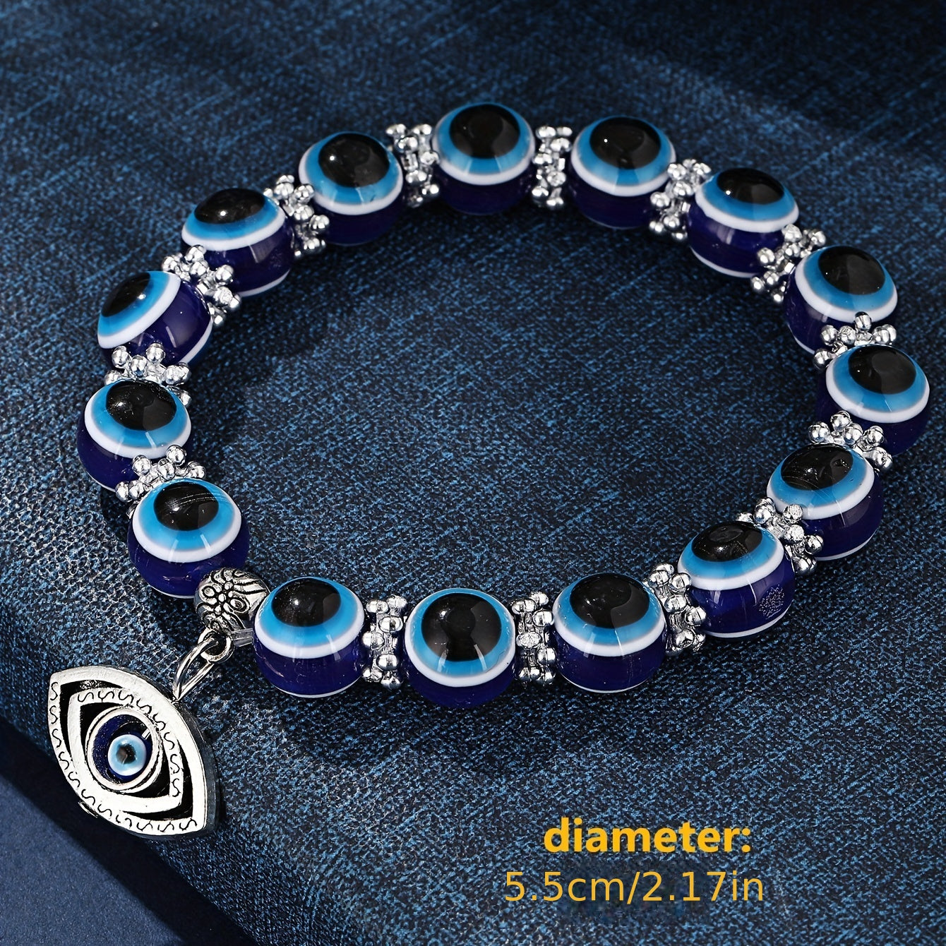 Royal Devil's Eye Beaded Palm Eye Pendant Bracelet Gift