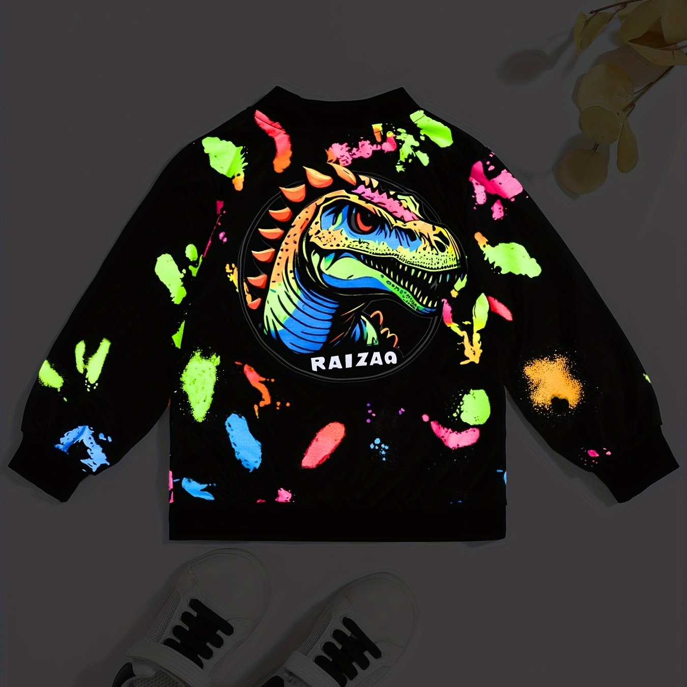 Boys Dinosaur Print Windbreaker Jacket Zip Up Kids Clothing