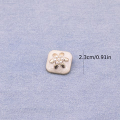 4pcs Snowflake Pattern Pearl Men's Decorative Buckle DIY Shirt Tie Coat