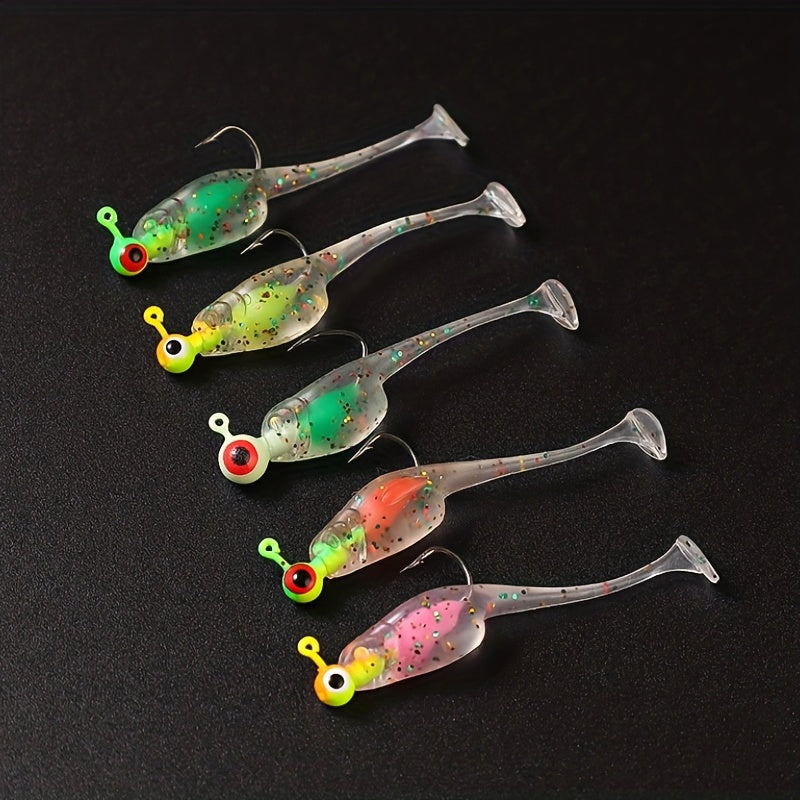 20pcs Mini Paddle Tail Swimbait Soft Worms for Fishing