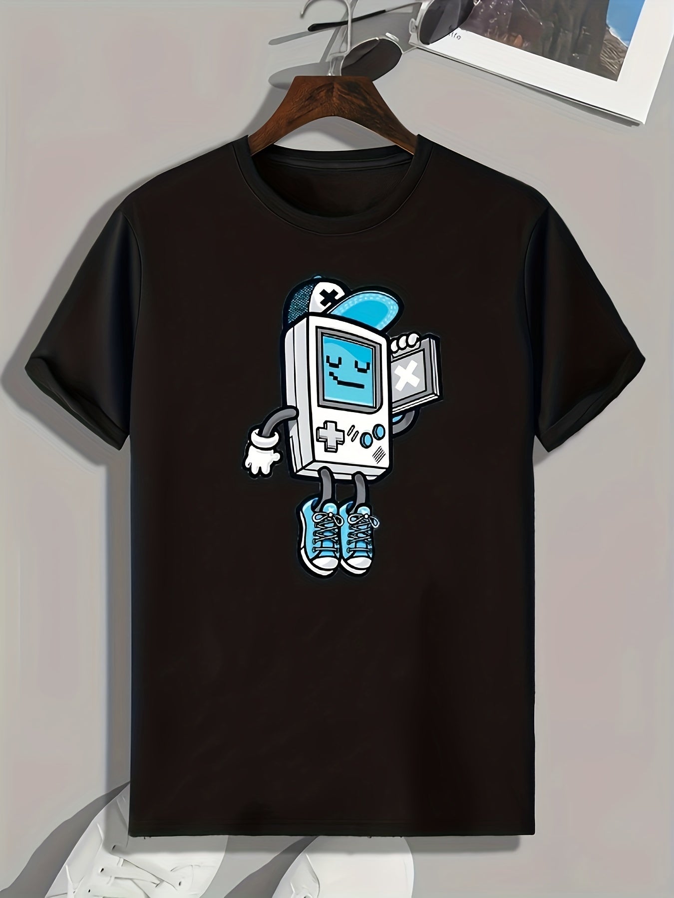 Game Console Print Men's Sports T-shirt Graphic Tee for Fitness Activities