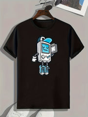 Game Console Print Men's Sports T-shirt Graphic Tee for Fitness Activities