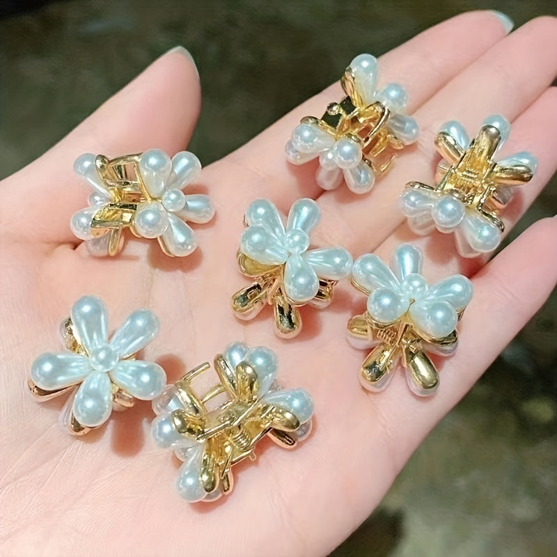 10pcs Pearl Flower Hair Clips for Girls Kids Sweet Summer Accessories
