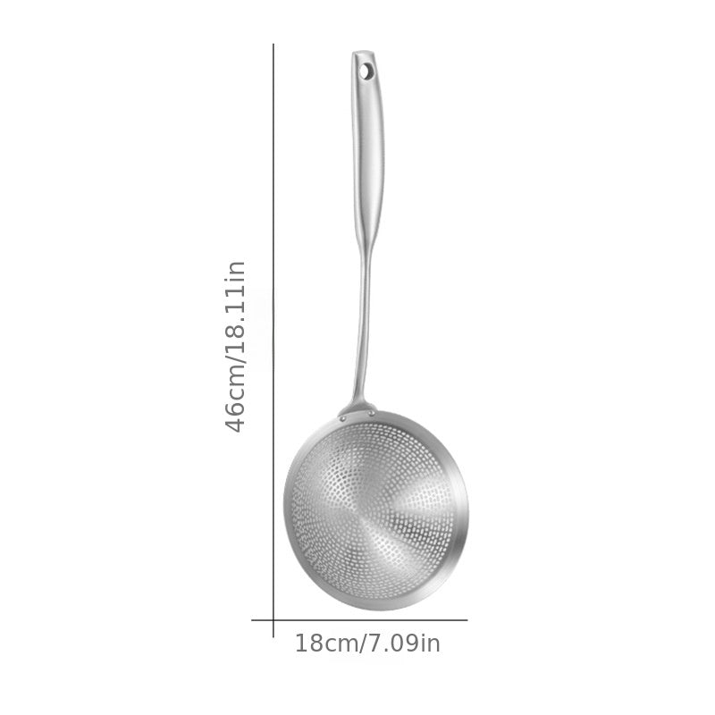 304 Stainless Steel Large Colander Skimmer Ladle Pasta Food Strainer Spoon