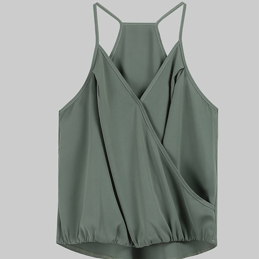 Solid Wrap Cami Top Women's Plus Casual Summer Top