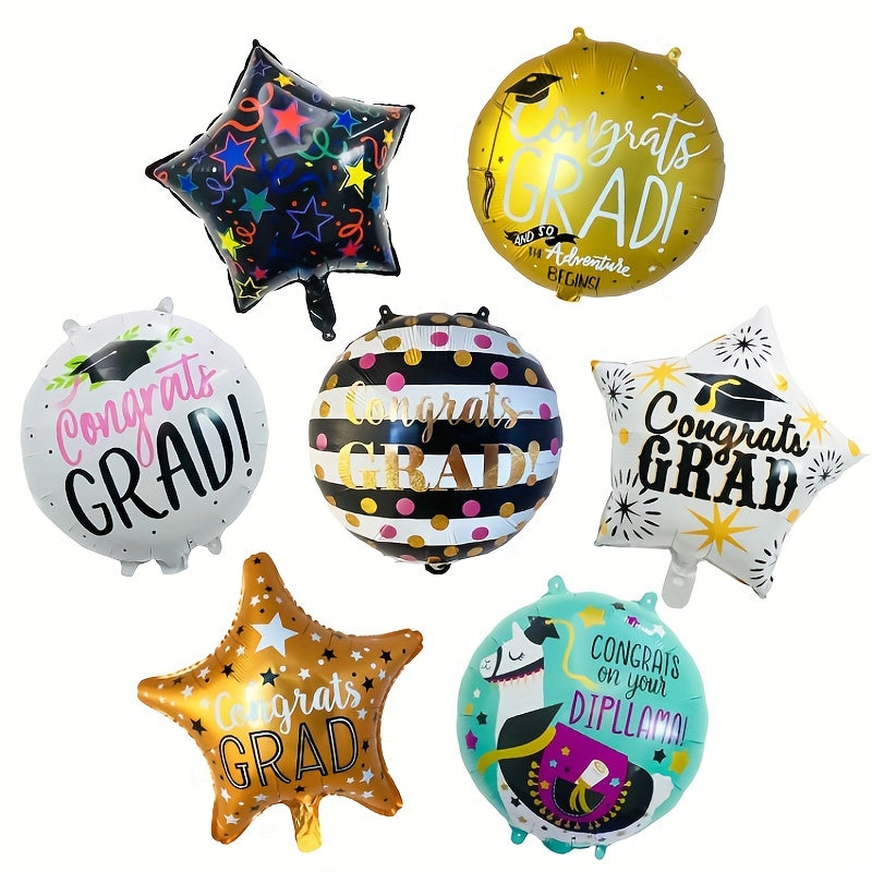 7 Pcs Graduation Foil Balloon Class Of 2022 Congrats Grad Trophy Mylar Balloons