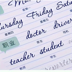 Reusable English Calligraphy Learning Book For Adults