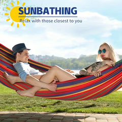 Portable Canvas Hammock for Indoor Outdoor Camping