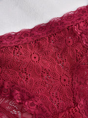 4pcs Floral Lace Briefs Scallop Trim Panties Women's Lingerie