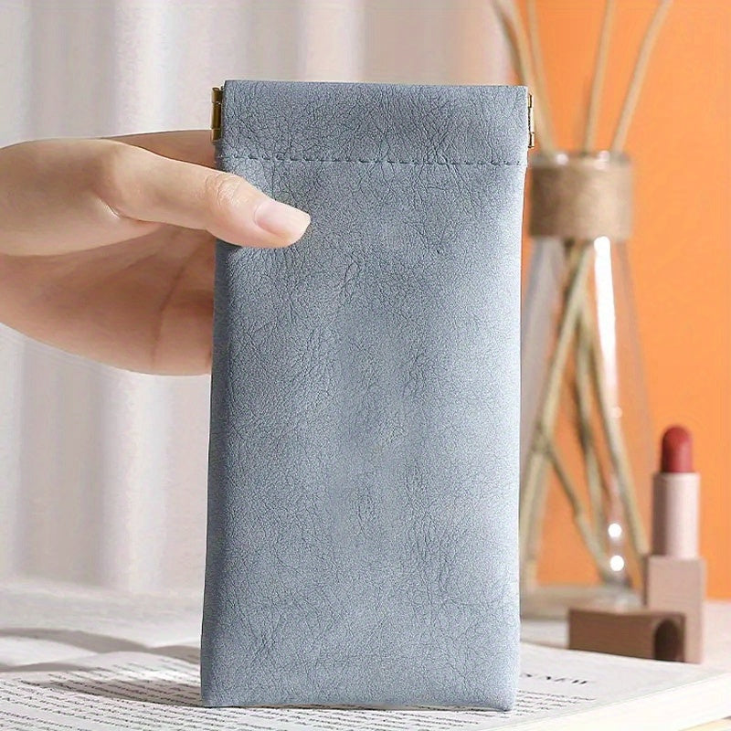 Solid Glasses Bag Automatic Closure Sunglasses Pouch