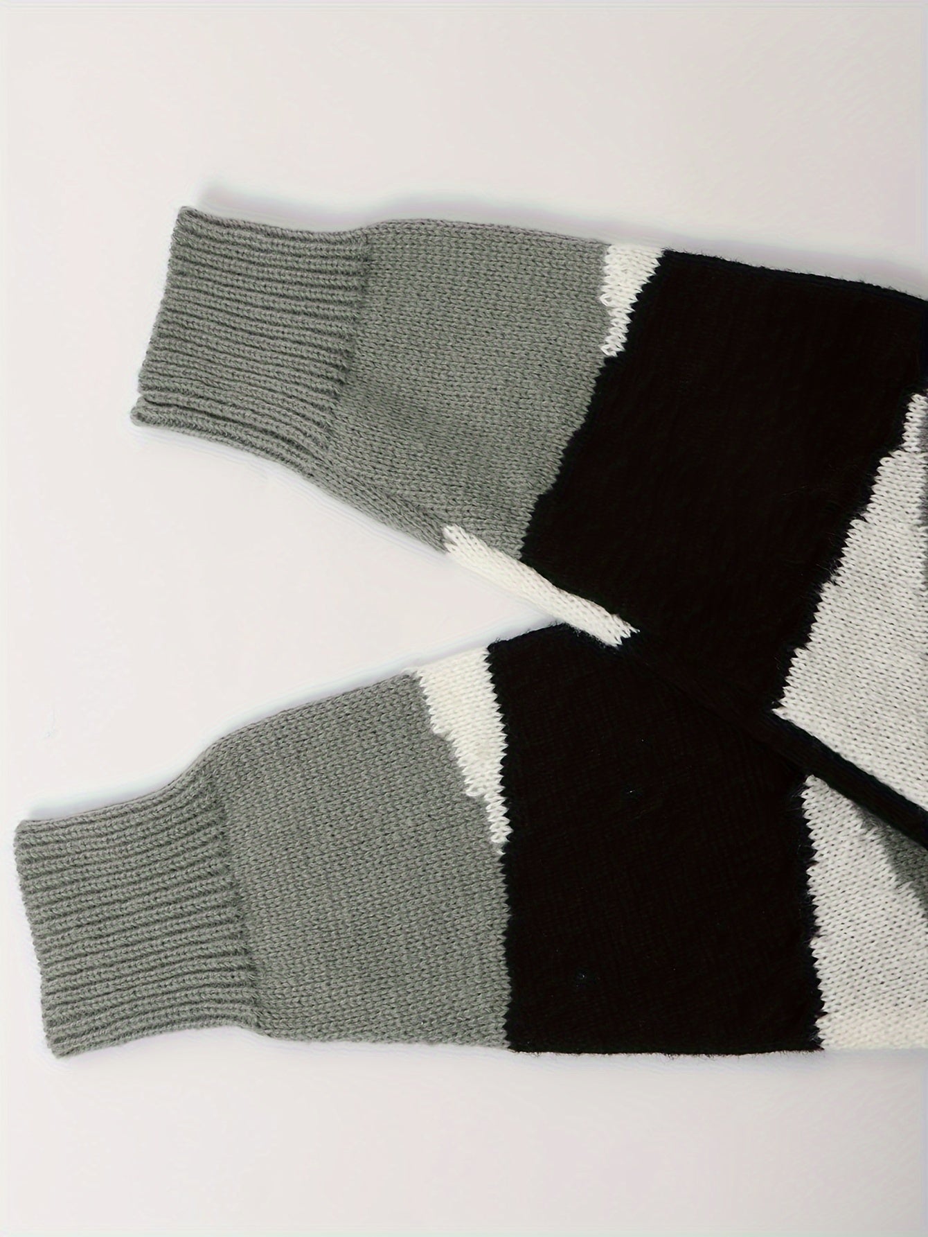 Casual Colorblock Plus Size Sweater Round Neck Jumper