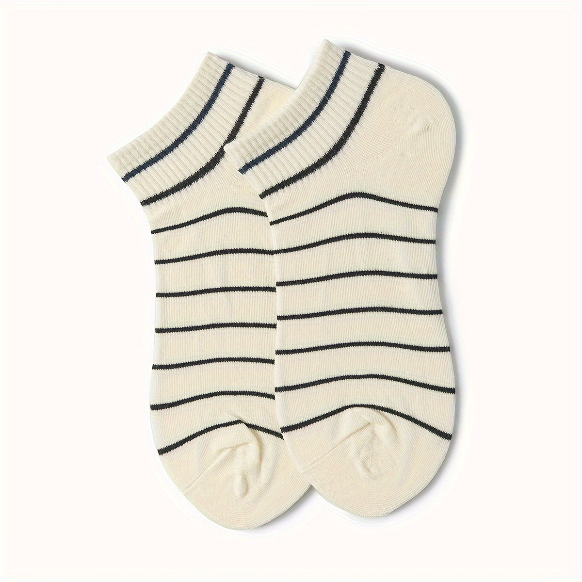 10 Pairs Striped Short Socks Comfy Sports Stockings Women's Hosiery