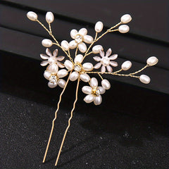 Faux Pearl Flower Hair Pins Wedding Hair Accessories