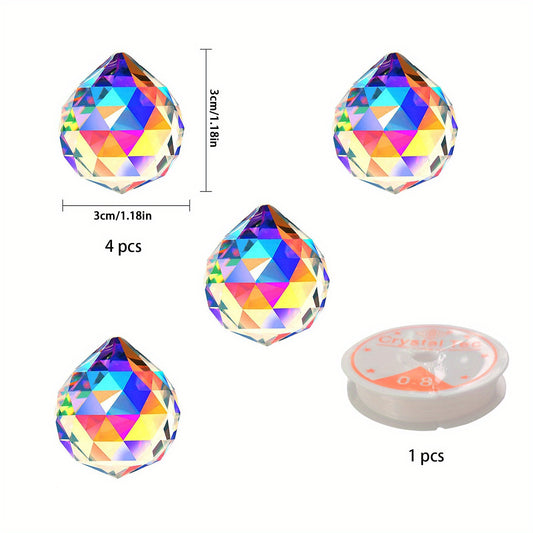 10pcs Clear AB Glass Crystal Ball Prism Pendant Sun Catcher Gardening Light