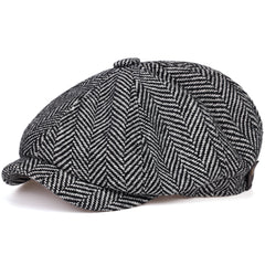 Men's Striped Newsboy Cap - Stylish and Classic Gatsby Hat